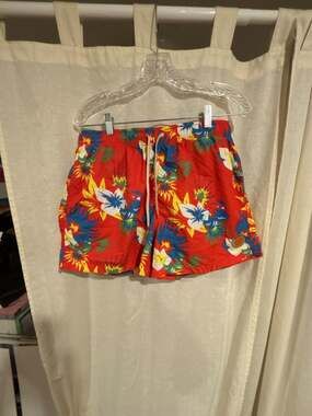 Ambsn California Men's Floral Print Swim Trunks
